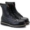 Thorogood American Heritage 8” Steel Toe Work Boots for Men – Full-Grain Leather with Moc Toe, Slip-Resistant Wedge Outsole, and Comfort Insole; EH Rated(Black (Midnight Series))