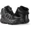 Thorogood Crosstrex 6” Waterproof Black Tactical Boots for Men with Zipper – Breathable Polished Leather and Mesh with Safety Toe and Traction Outsole; ASTM Rated(Black)