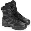 Thorogood Deuce 8” Waterproof Side-Zip Black Tactical Boots for Men and Women with Full-Grain Leather, Soft Toe, and Slip-Resistant Outsole; BBP & EH Rated(Black)