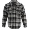 Thorogood Men’s Merrill Heavyweight Berber Lined Shirt Jacket, Button Up Workwear Flannel Shacket(Heavy Labor Black Plaid)