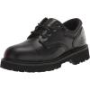Thorogood Uniform Classics Steel Toe Oxford Work Shoes for Men and Women Featuring Polishable High-Shine Leather, Goodyear Storm Welt, and Non-Slip EVA Lug Outsole(Black)