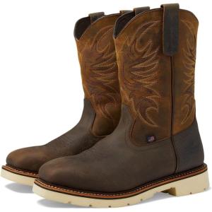Thorogood American Heritage 11″ Square Toe Wellington Leather Work Boots for Men with Slip-Resistant Outsole(Steel Toe)