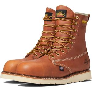 Thorogood American Heritage 8” Waterproof Composite Toe Work Boots for Men Made from Premium Leather with Slip-Resistant Wedge Outsole and Comfort Insole; EH Rated(Tobacco Oil-tanned)