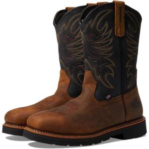 Thorogood Men’s American Heritage 11″ Square Toe Wellington Waterproof Leather Work Boots(Black Upper/Crazyhorse Bottom)