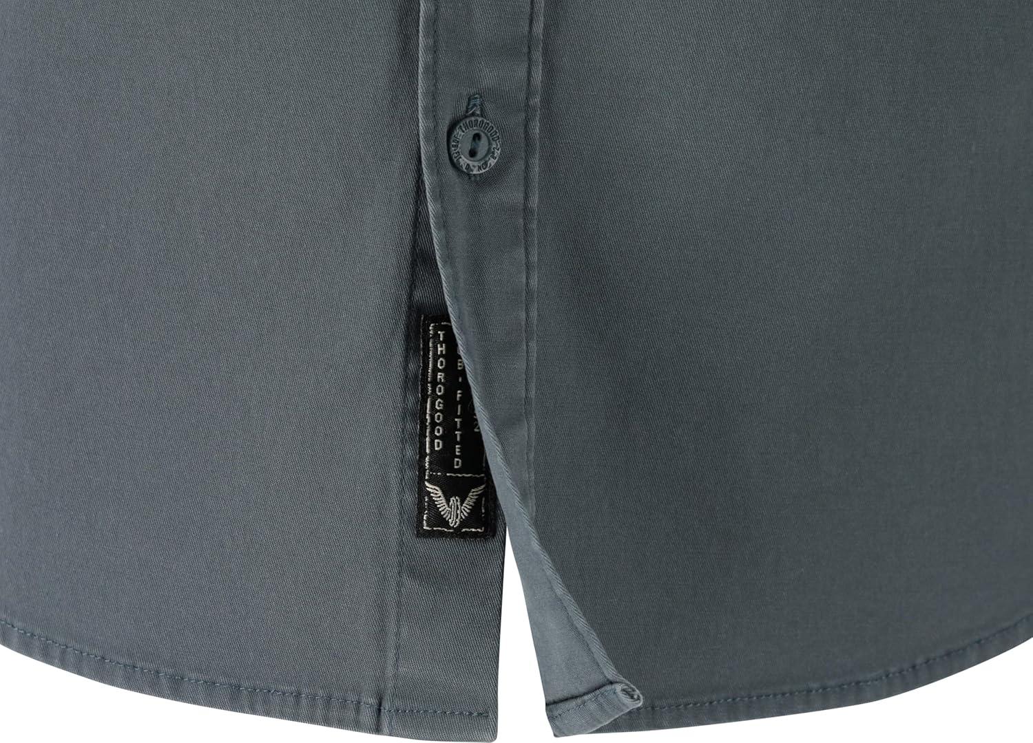 imageThorogood Mens Utility Workwear Button Up Short Sleeve ShirtVintage Slate