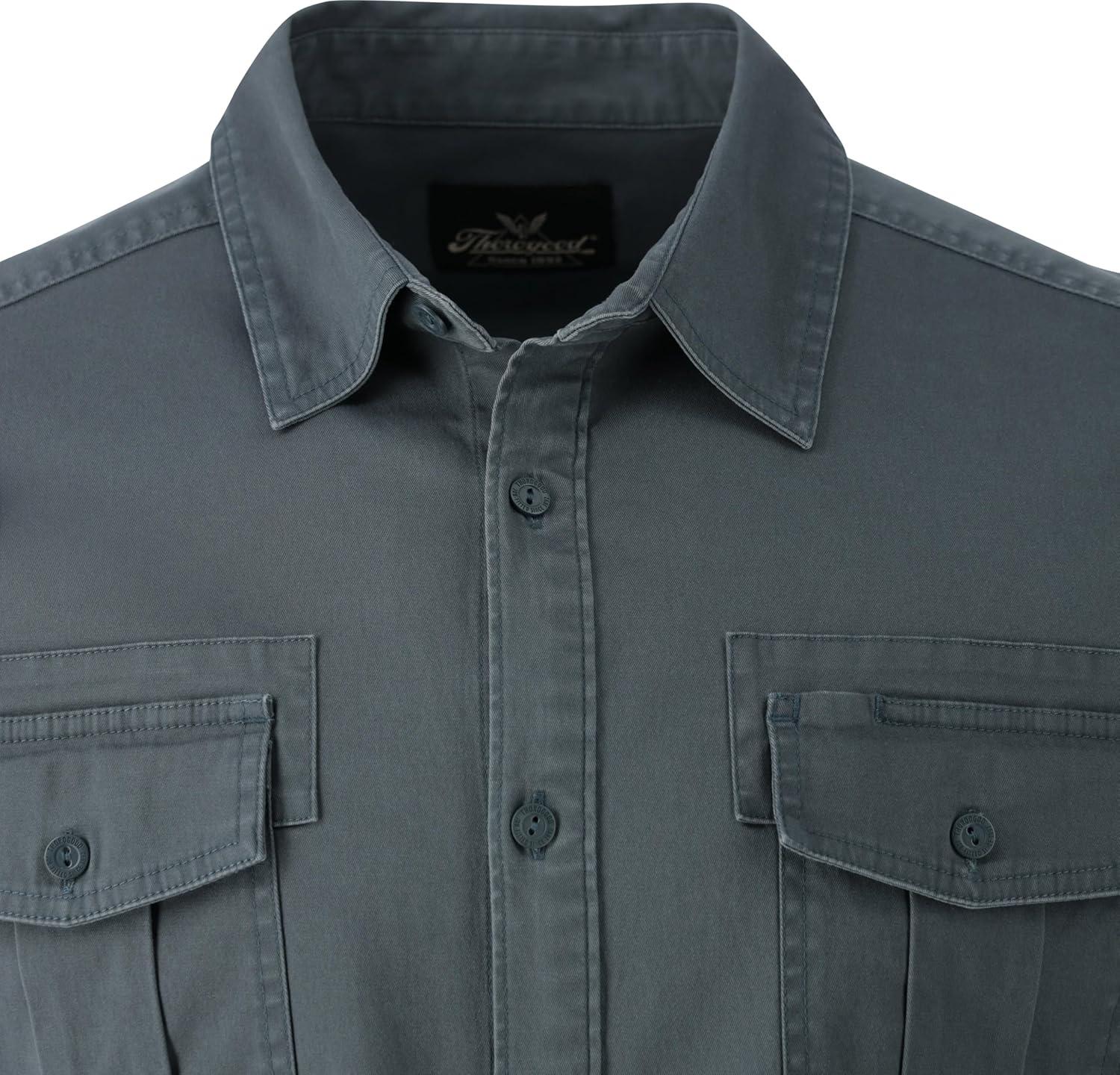 imageThorogood Mens Utility Workwear Button Up Short Sleeve ShirtVintage Slate