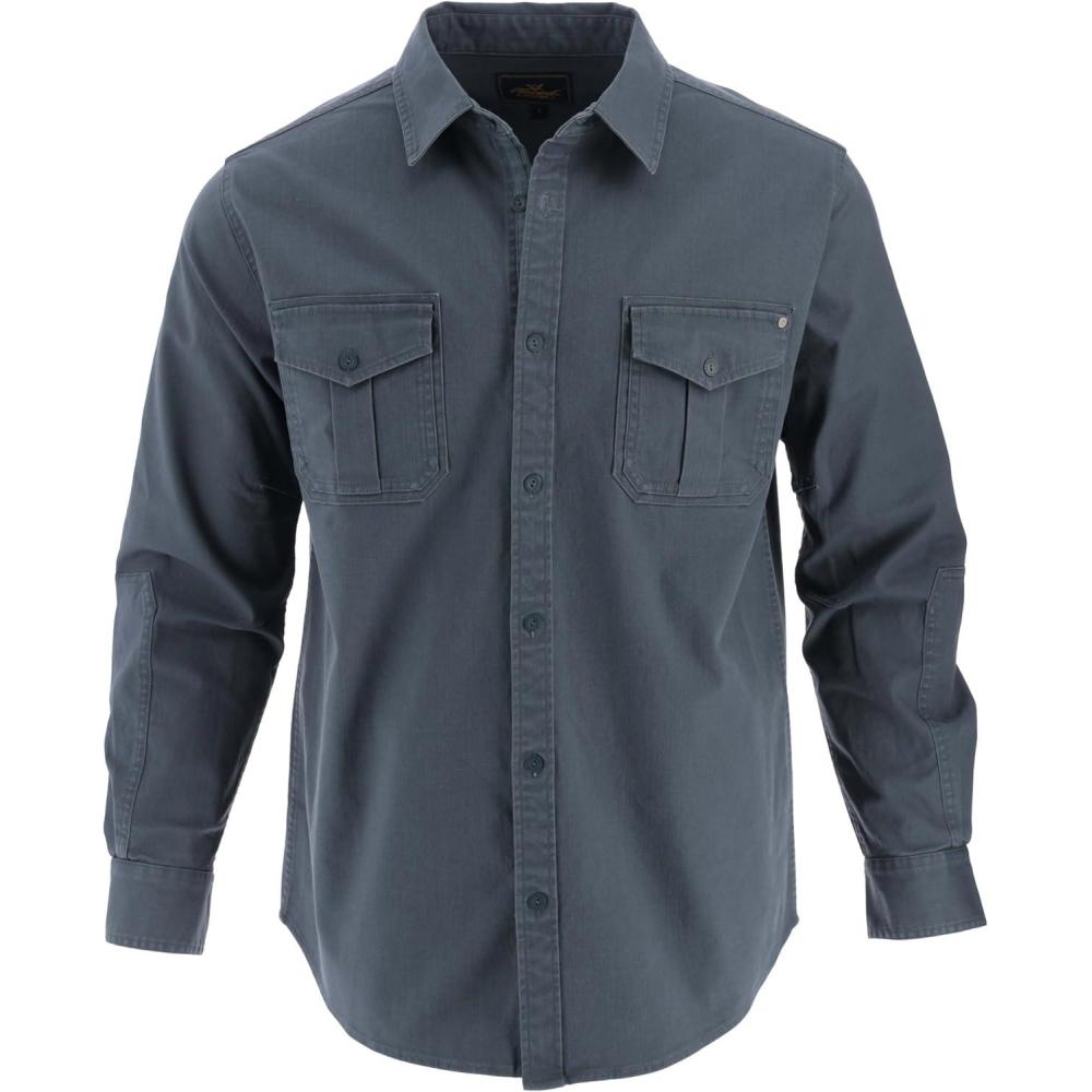 imageThorogood Mens Heavyweight Utility Stretch Long Sleeve Button Up OvershirtVintage Slate