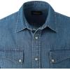 Thorogood Men’s Western Short Sleeve Snap Down Shirt(Medium Blue Denim)