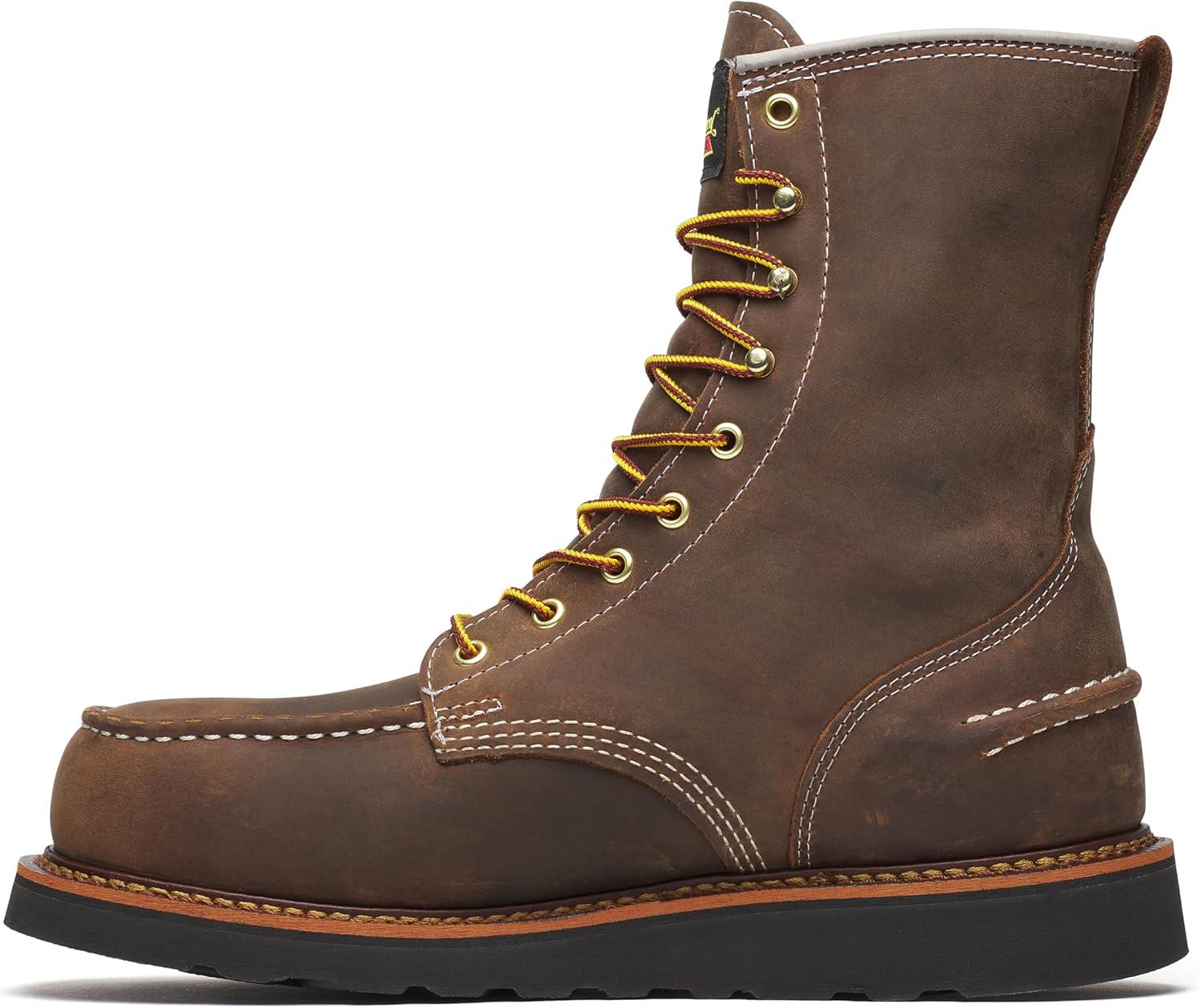 imageThorogood 1957 Series Waterproof 8quot Steel Safety Toe Durable ampamp Reliable Footwear Moc Toe Maxwear Wedge Mens Work BootsCrazy Horse