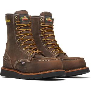 Thorogood 1957 Series – Waterproof – 8″ Steel Safety Toe – Durable & Reliable Footwear – Moc Toe Maxwear Wedge Men’s Work Boots(Crazy Horse)
