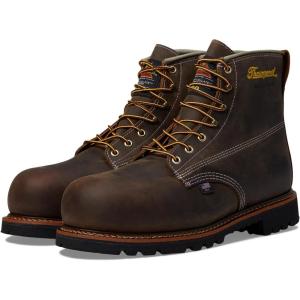 Thorogood American Heritage 6” Leather Waterproof Insulated Work Shoes for Men with Composite Shank Nano Safety Toe Oil and Slip-Resistant Outsole(Crazy Horse)