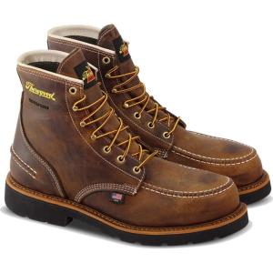 Thorogood 1957 Series 6” Waterproof Steel Toe Work Boots for Men – Full-Grain Leather with Moc Toe, Comfort Insole, and Slip-Resistant Heel Outsole; EH Rated(Crazyhorse)
